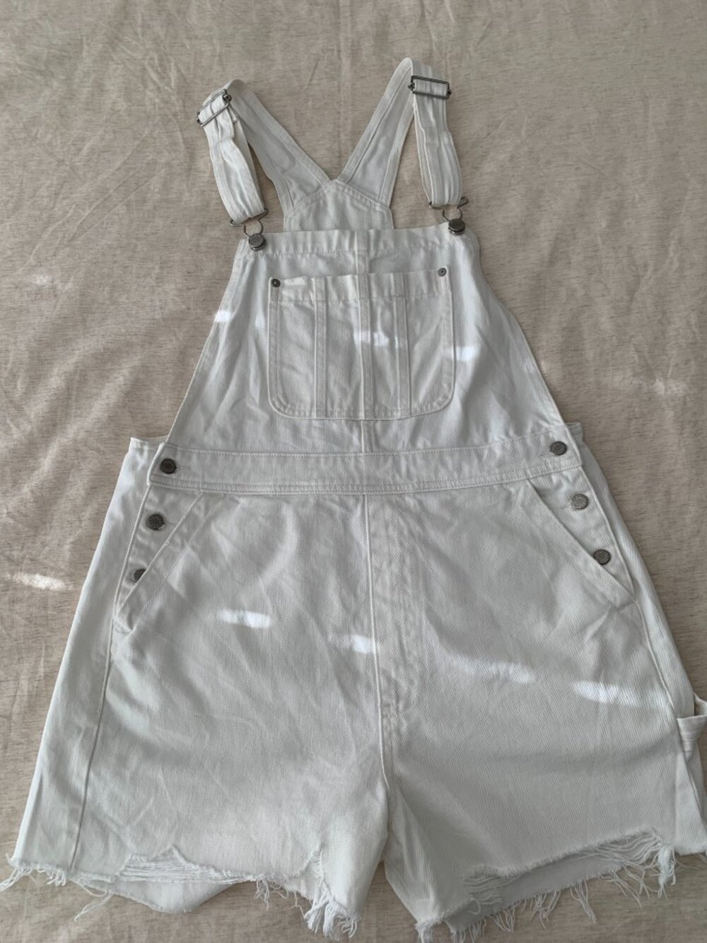 Denim Forum the 90's Silvie Baggy shortall white women's size M - Picture 6 of 11